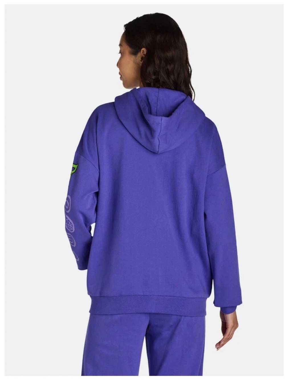 Purple Beetlejuice Graphic Zip Hoodie with Green Drawstrings - Size: Medium - Picture 9 of 10